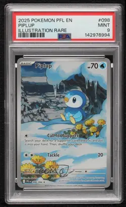 Piplup Illustration Rare Pokemon Mega Evolution Phantasmal Flames PFL PSA 9 MINT - Image 1