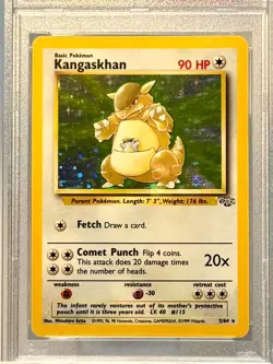 PSA NM 7 (1999) KANGASKHAN-HOLO POKEMON JUNGLE #5 VINTAGE/RARE **NICE** - Image 3