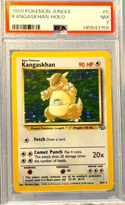 PSA NM 7 (1999) KANGASKHAN-HOLO POKEMON JUNGLE #5 VINTAGE/RARE **NICE** - Image 4