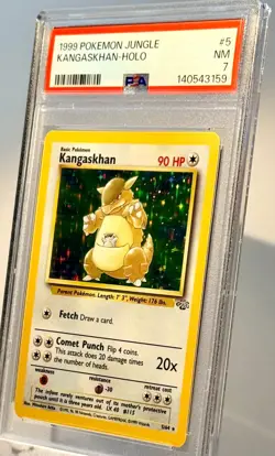 PSA NM 7 (1999) KANGASKHAN-HOLO POKEMON JUNGLE #5 VINTAGE/RARE **NICE** - Image 5