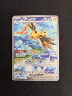 Pokemon Zapdos ex 202/165 Illustration Rare Scarlet & Violet 151 EX Holo English - Image 1