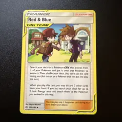 Red & Blue Tag Team 202/236 S&M Cosmic Eclipse Pokemon Card TCG NM - Image 1