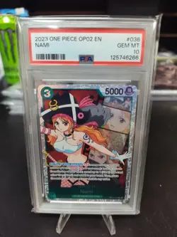 2023 ONE PIECE OP02-PARAMOUNT WAR NAMI 036 PSA 10 - Image 1