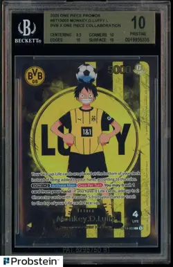 2025 ONE PIECE PROMOS BVB X ONE PIECE MATCH DAY 2025 #003 MONKEY D. LUFFY BGS 10 - Image 1