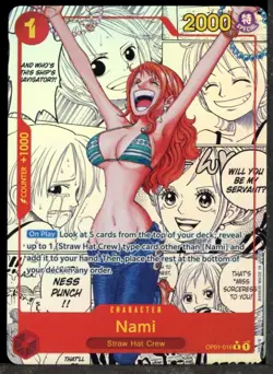 One Piece TCG OP01-016 Nami Manga Rare Foil Premium Booster The Best - Image 1