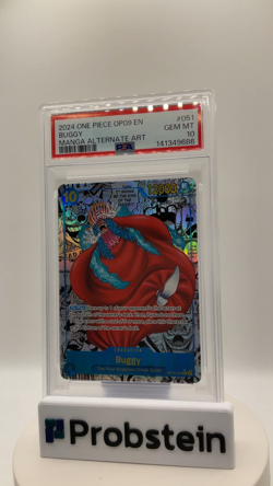 2024 One Piece OP09 EN Manga Alternate Art #051 Buggy PSA 10 GEM MINT - Image 2