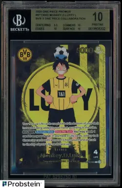 2025 ONE PIECE PROMOS BVB X ONE PIECE MATCH DAY 2025 #003 MONKEY D. LUFFY BGS 10 - Image 1