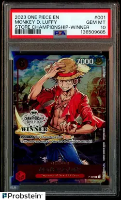 2023 One Piece EN Store Championship Winner #001 Monkey D Luffy PSA 10 - Image 1