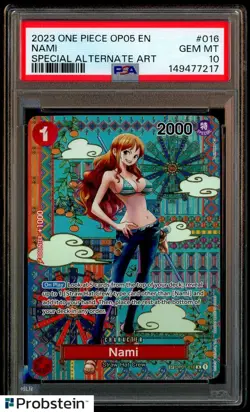 2023 One Piece English OP05 #016 Nami Special Alternate Art PSA 10 GEM MINT - Image 1
