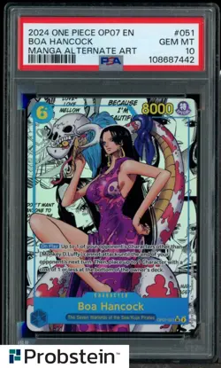 2024 One Piece OP07 Manga Alternate Art #051 Boa Hancock PSA 10 GEM MINT - Image 1