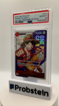 2025 One Piece EN 3rd Anniversary Treasure CP Pack #014 Monkey D. Luffy PSA 10 - Image 2
