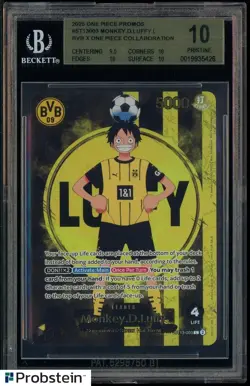 2025 ONE PIECE PROMOS BVB X ONE PIECE MATCH DAY 2025 #003 MONKEY D. LUFFY BGS 10 - Image 1