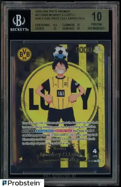 2025 ONE PIECE PROMOS BVB X ONE PIECE MATCH DAY 2025 #003 MONKEY D. LUFFY BGS 10 - Image 1