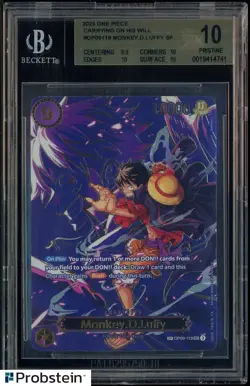 2025 One Piece Carrying on His Will OP09-119 Monkey D Luffy SP BGS 10 PRISTINE - Image 1