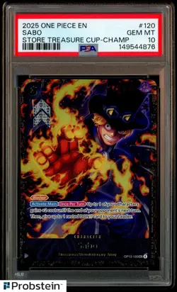 2025 One Piece EN Store Treasure Cup Champ #120 Sabo PSA 10 GEM MINT - Image 1