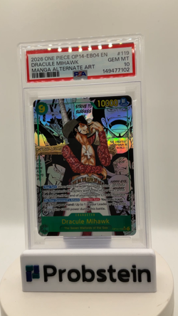 2026 One Piece OP14-EB04 En Manga Alternate Art #119 Dracule Mihawk PSA 10 - Image 2
