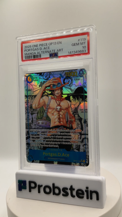2025 One Piece OP13 English #119 Portgas D. Ace Manga Alternate Art PSA 10 - Image 2