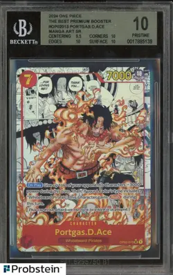2024 One Piece The Best Premium Booster #OP02013 Portgas D.Ace Manga Art BGS 10 - Image 1
