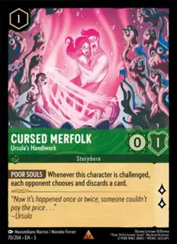 1x Cursed Merfolk - Ursula's Handiwork - 70/204 - Rare NM-Mint Disney Lorcana: I - Image 1