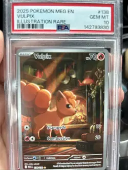 Pokemon Vulpix TCG Illustration Rare Card 138/132 Mega Evolution 2025 PSA 10 - Image 1