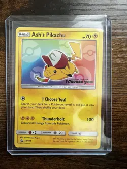 Pokemon Ash's Pikachu Promo Card SM108 Regular 2017 - Image 1