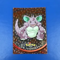 Nidoking #34 Silver Flames Black Logo Topps Holo Foil TV Animation Pokemon Card - Image 1