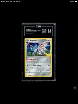 Pokemon TCG Solgaleo Celebrations Holo Rare Card 021/025 TAG 8.5 - Image 1