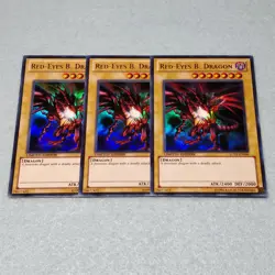 Yugioh Red Eyes Black Dragon LC01 Limited Edition Ultra Rare 3 Card Playset NM - Image 1