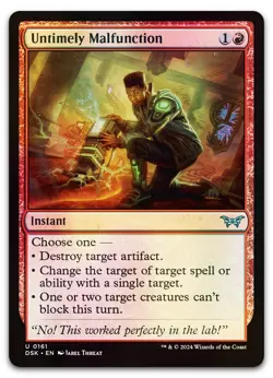 Untimely Malfunction #161 (Foil) (LP) Duskmourn DSK Magic MTG - Image 1