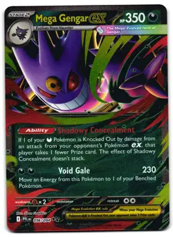 Mega Gengar ex 056/094 - Phantasmal Flames Double Rare Pokemon TCG - NM Card - Image 1