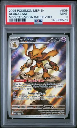 PSA 9 Alakazam MEP EN 009 Promo Pokemon Mega Evolution Elite Trainer Box ETB - Image 1