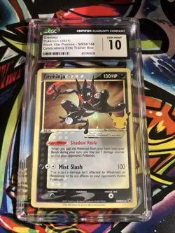 CGC 10 Greninja Gold Star SWSH144 Celebrations Elite Trainer Box Promo Pokemon - Image 1