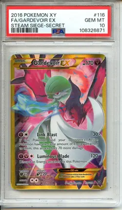 2016 TCG POKEMON XY GARDEVOIR EX STEAM SIEGE SECRET FULL ART #116/114 PSA 10 - Image 1