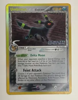 2005 POKEMON EX DELTA SPECIES UMBREON #17/113 REVERSE STAMPED HOLO RARE LP - Image 3
