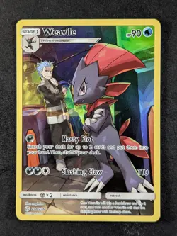 2019 Pokemon WEAVILE #238/236 Sun & Moon Cosmic Eclipse Secret Rare Holo ENG - Image 1