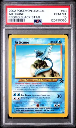 2002 POKEMON LEAGUE PROMO BLACK STAR #48 ARTICUNO PSA 10 - Image 1