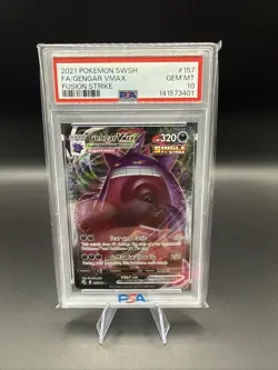 2021 Pokemon Fusion Strike #157 Gengar Vmax PSA 10 - Image 1