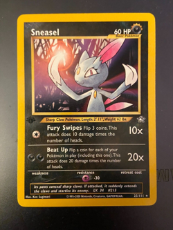 Pokemon Neo Genesis 1st Edition Sneasel 32/75 NM- non holo - Image 1
