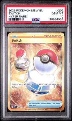 2023 POKEMON MEW EN-151 HYPER RARE #206 SWITCH PSA 10 - Image 1