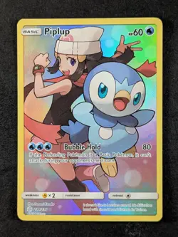 2019 Pokemon PIPLUP #239/236 Sun & Moon Cosmic Eclipse Secret Rare Holo ENG - Image 1