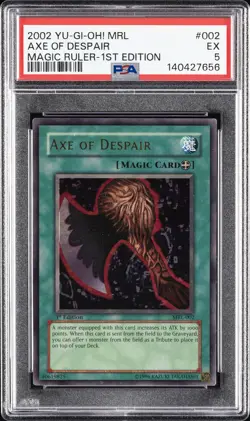 2002 YU-GI-OH! MRL-MAGIC RULER 1ST ED #002 AXE OF DESPAIR PSA 5 - Image 1
