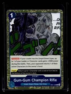 EB01-028 Gum-Gum Champion Rifle Rare Foil One Piece English TCG Card - Image 1