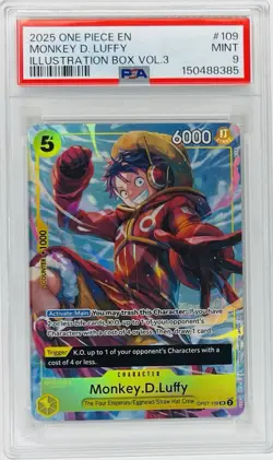2025 One Piece Illustration Box Vol.3 Promo Monkey D. Luffy #109 PSA 9 MINT - Image 1