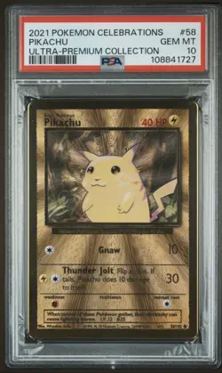 2021 POKEMON CELEBRATIONS ULTRA-PREMIUM COLLECTION #58 PIKACHU PSA 10 - Image 1