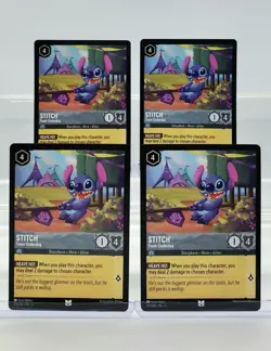 Disney Lorcana Stitch - Team Underdog 171/204 Shimmering Skies 4 Cards Set - Image 1