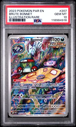 2023 POKEMON PAR EN-PARADOX RIFT ILLUSTRATION RARE #207 BRUTE BONNET PSA 10 - Image 1