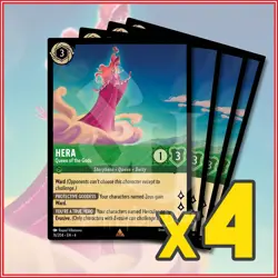 Disney Lorcana TCG: HERA - QUEEN OF THE GODS x4 Ursula's Return Rare - Image 1