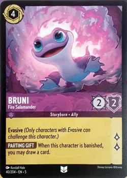 40/204 BRUNI FIRE SALAMANDER SHIMMERING SKIES UNCOMMON DISNEY LORCANA CARD - Image 1