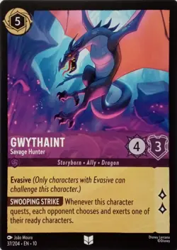 37/204 GWYTHAINT SAVAGE HUNTER EN10 UNCOMMON DISNEY LORCANA CARD - Image 1