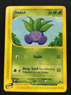 Oddish 122/165 - Expedition E-Reader Non-Holo Pokemon Card 2002 - LP - Image 1